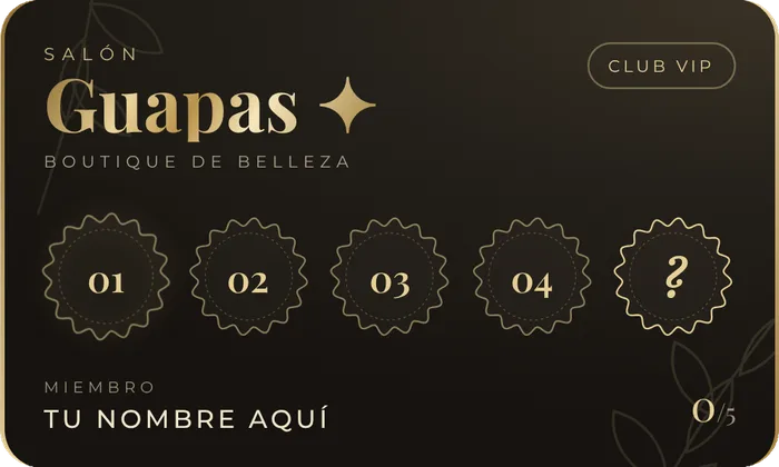 Ejemplo de tarjeta de fidelización digital de Guapas Salón & Spa